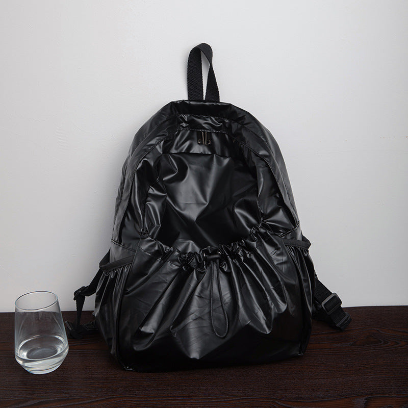 Women's Korean Drawstring Pleated Sier Style Lightweight Backpacks