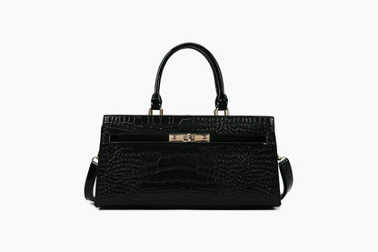 Women's Solid Color Large Capacity Crocodile Pattern Handbags