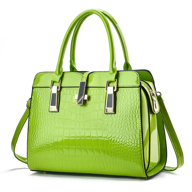 Fashion Shining Leather Large Capacity Crocodile Shoulder Bags