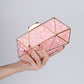 Women's Acrylic Metal Rhombus Elegant Chain Hand Evening Bags