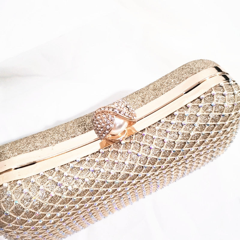 Diamond Pearl Pillow-shaped Net Shiny Dress Dinner Evening Bags