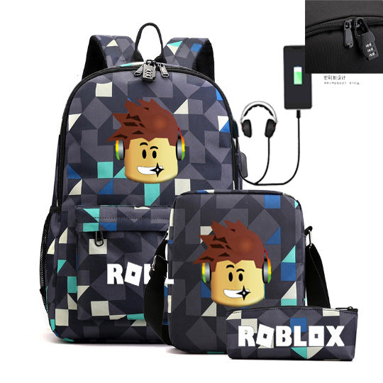 Surrounding The Game Charging Unisex Pencil Three-piece Bags