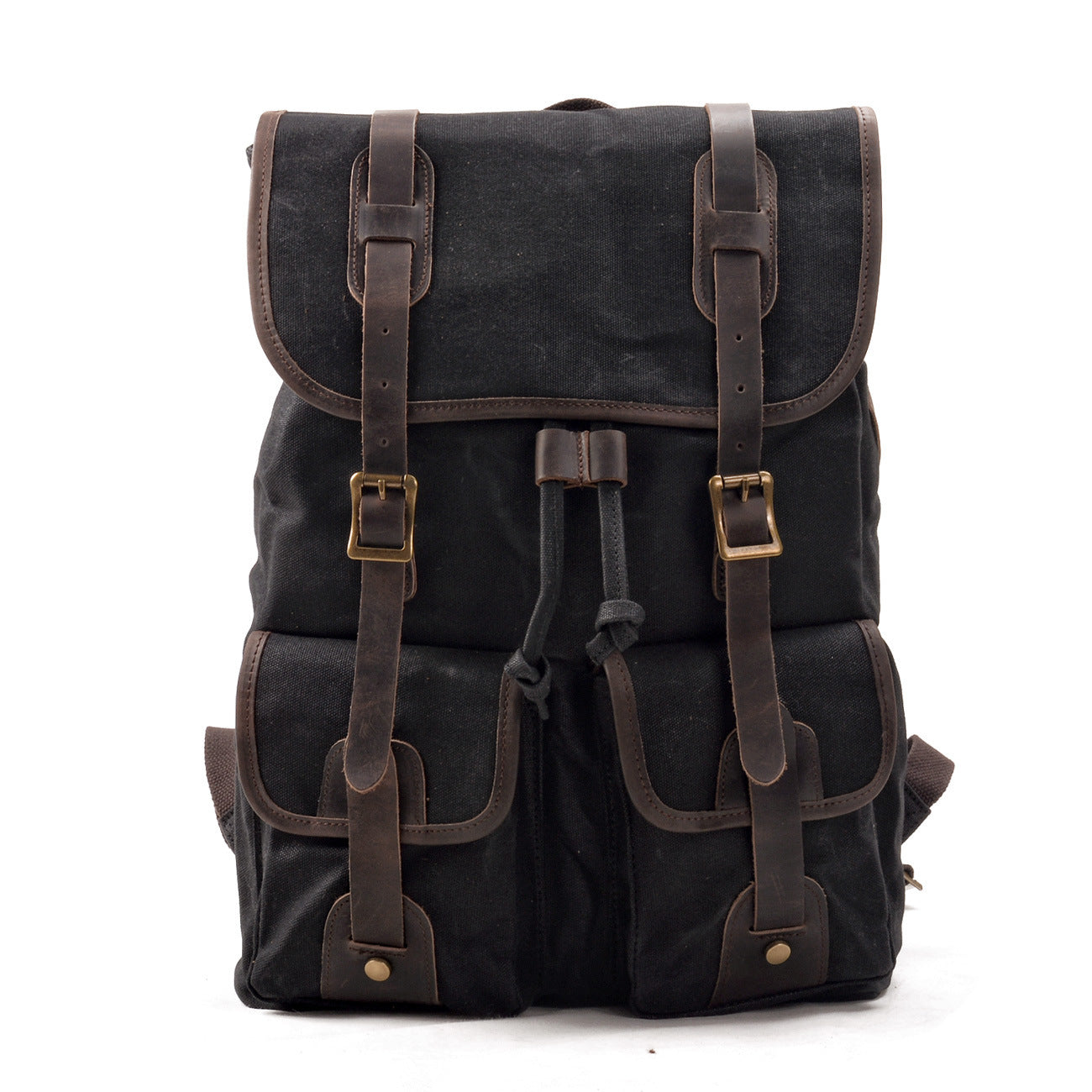 Men's Large Capacity Canvas Waterproof Drawstring Hiking Backpacks