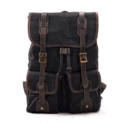 Men's Large Capacity Canvas Waterproof Drawstring Hiking Backpacks