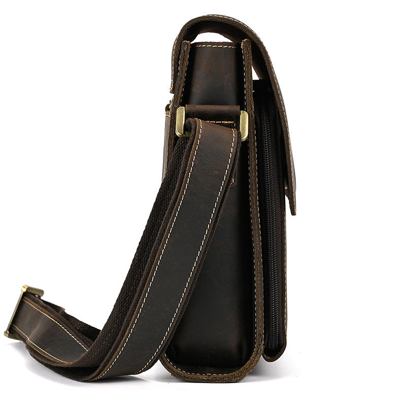 Men's Leather Crazy Horse First Layer Cowhide Shoulder Bags