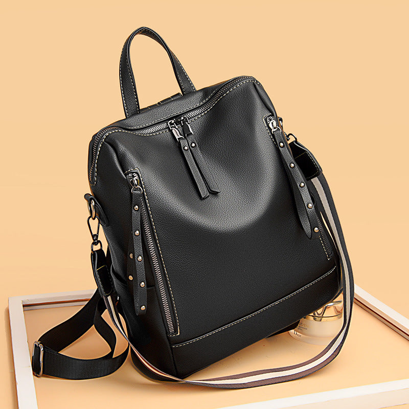 Women's Fashion Retro Summer Soft Leather High Backpacks