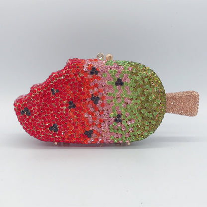 Ice Cream Diamond Red Gem Clutch Bags