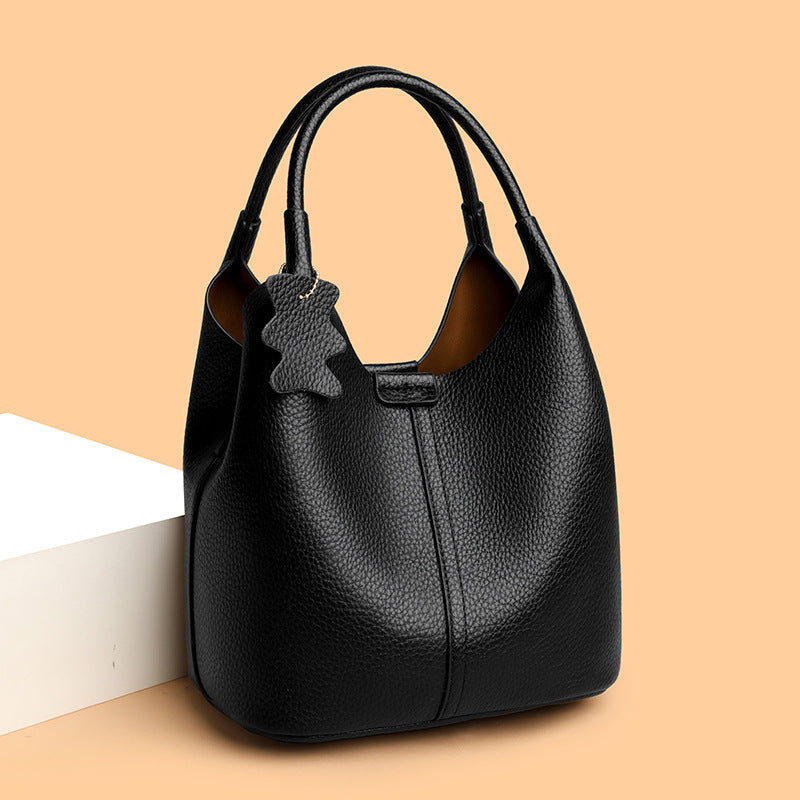 Women's Fashionable Lychee Pattern Soft Leather Western Bags