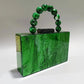 Women's Elegant Pearlescent Acrylic Beaded Wrist Hand-held Evening Bags