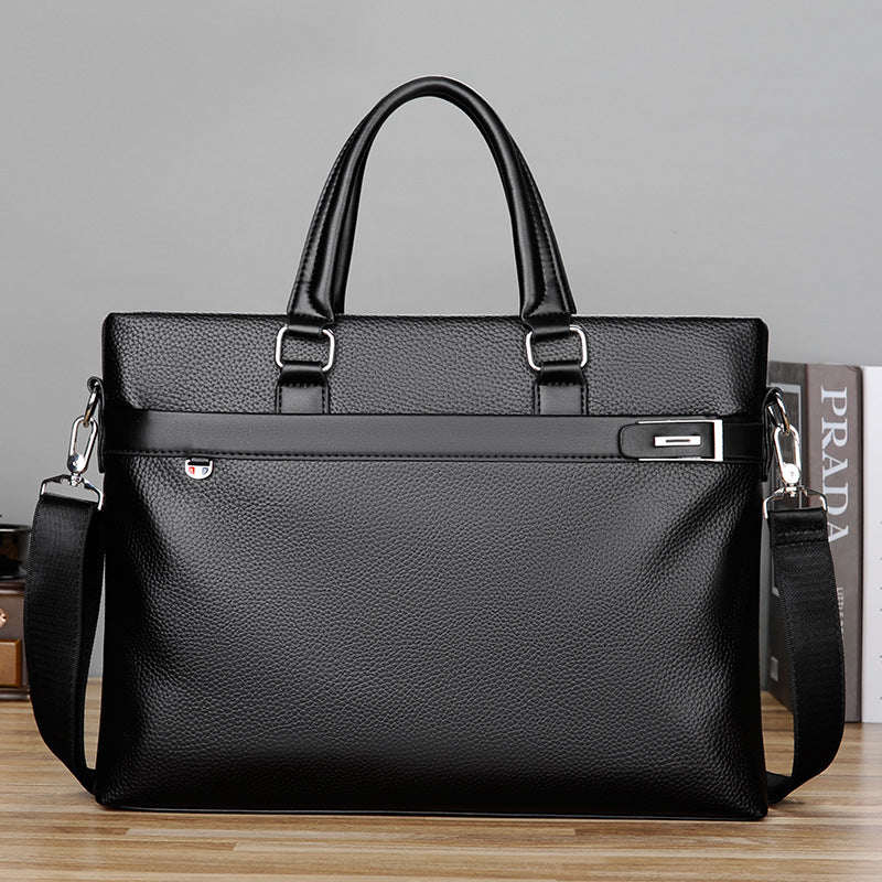 Men's Business Document Authentic Leather Tactile Feel Men's Shoulder Bags