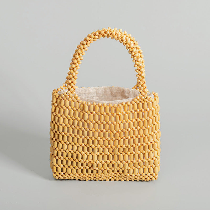 Women's Bead Woven Summer Niche Design Portable Handbags