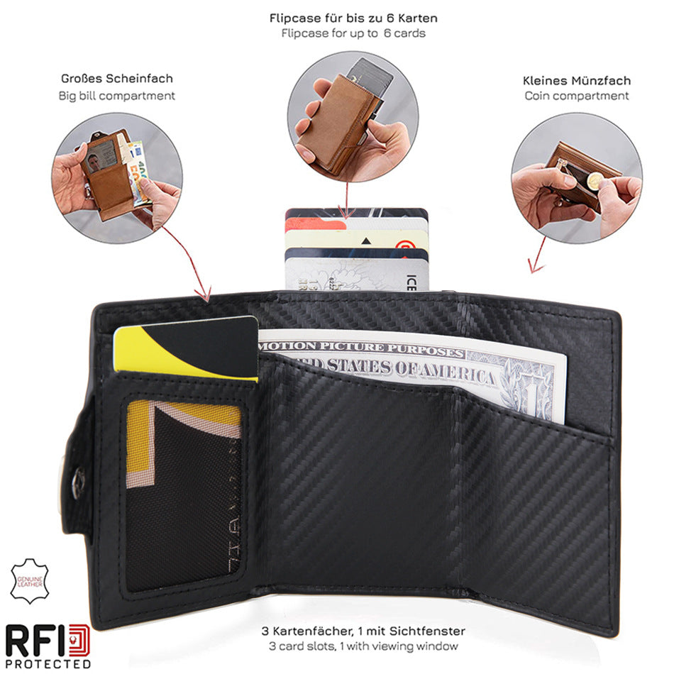 Men's Automatic Pop-up Cassette Multiple Slots Man's Card Holder