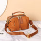 Women's Genuine Leather First Layer Contrast Color Handbags