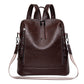 Women's Leather Korean Fashionable Large Capacity Backpacks