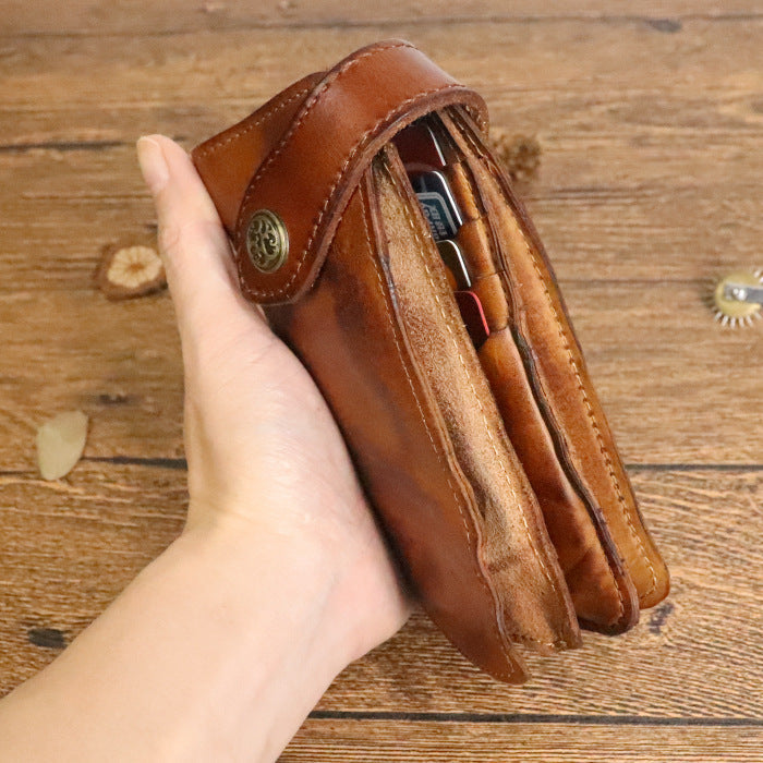 Men's Classy Long Handmade Wrinkle Style Men's Wallets