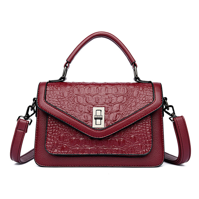 Women's Kelly Fashion Crocodile Pattern Korean Handbags