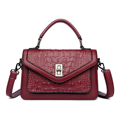 Women's Kelly Fashion Crocodile Pattern Korean Handbags