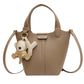 Women's Classic Solid Color Lychee Pattern Commuter Crossbody Bags