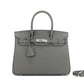 Sier Kelly Leather Large Capacity Litchi Handbags