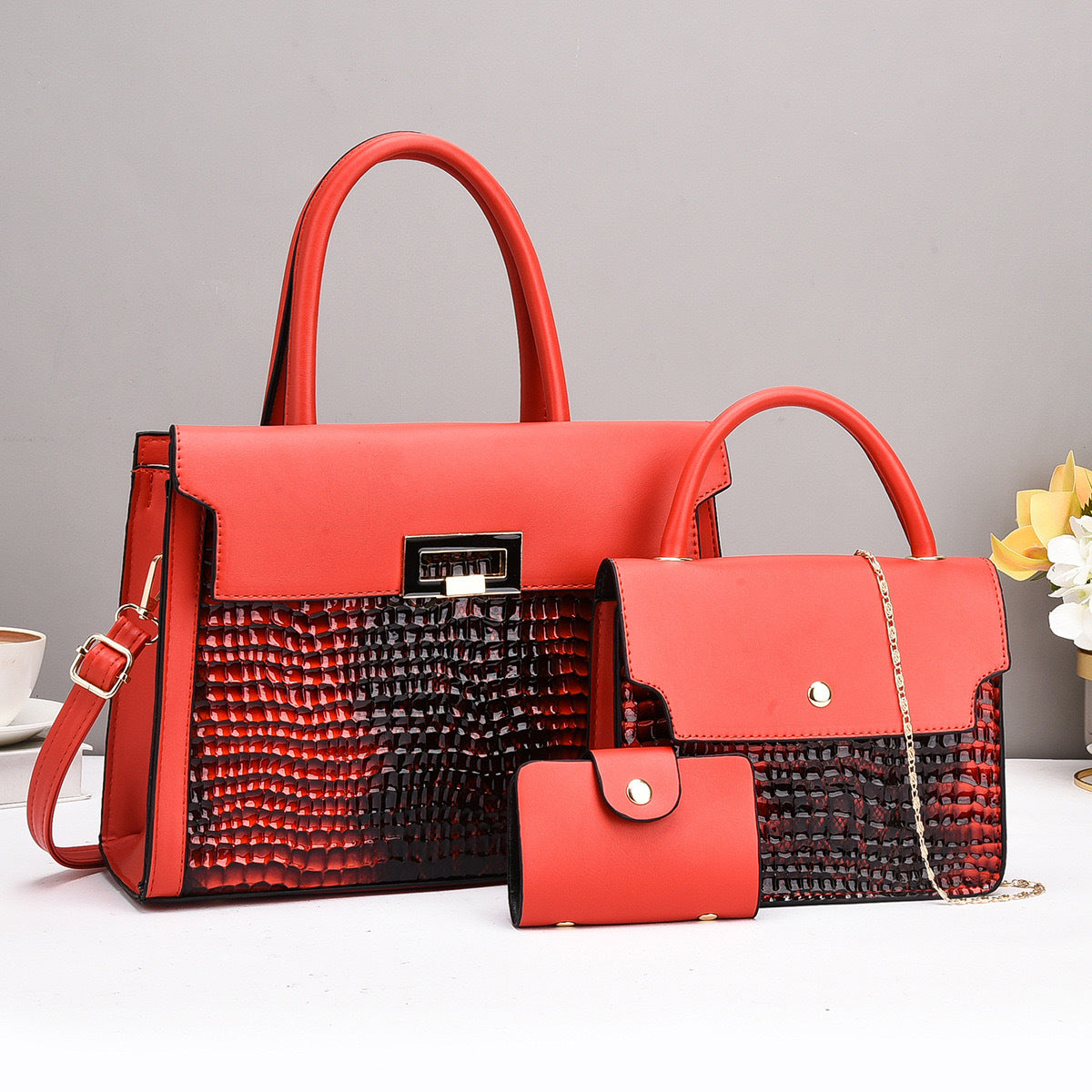 Snakeskin Pattern Simple Advanced Large Capacity Crossbody Bags