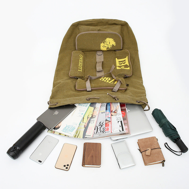 Trendy Large Capacity Breathable Canvas Hiking Backpacks