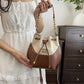 Canvas Contrast Color Stitching Portable Korean Style Bucket Bags