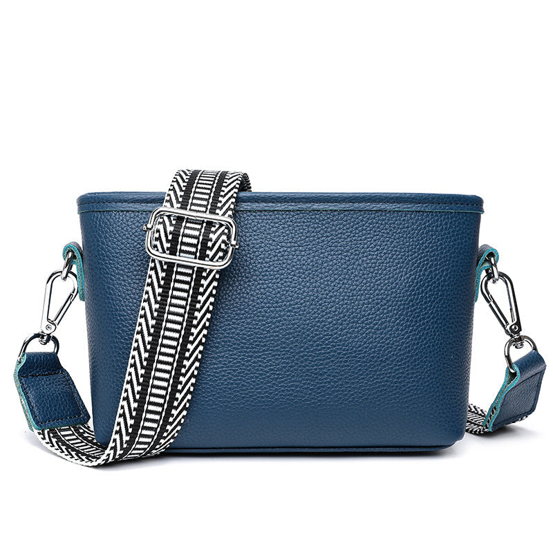 Women's Genuine Leather Wide Strap Cross Body Crossbody Bags