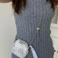 Clip Handmade Beaded Acrylic Horn Pearl Crossbody Bags