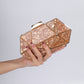 Women's Acrylic Metal Rhombus Elegant Chain Hand Evening Bags