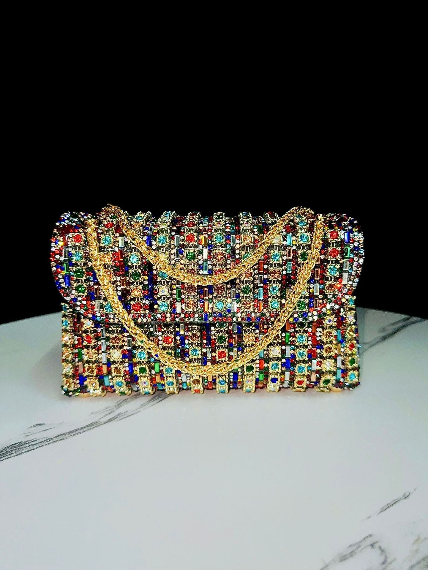 Women's Dress Rhinestone Clutch Chain Dinner Handbags