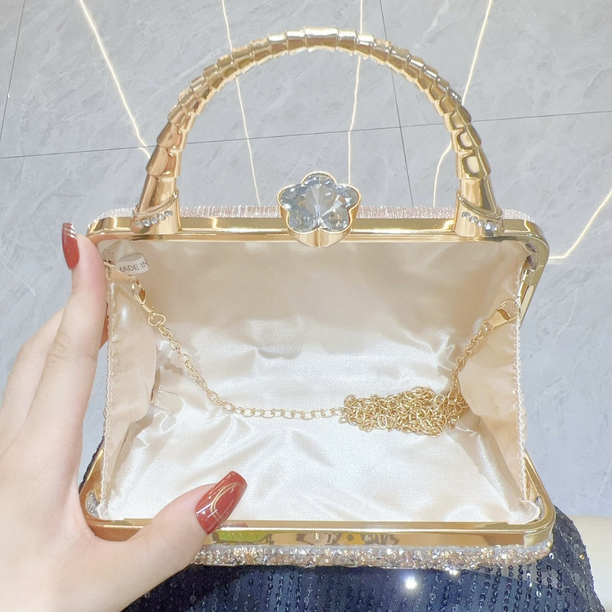 Women's Banquet Portable High-grade Full Diamond Shiny Handbags