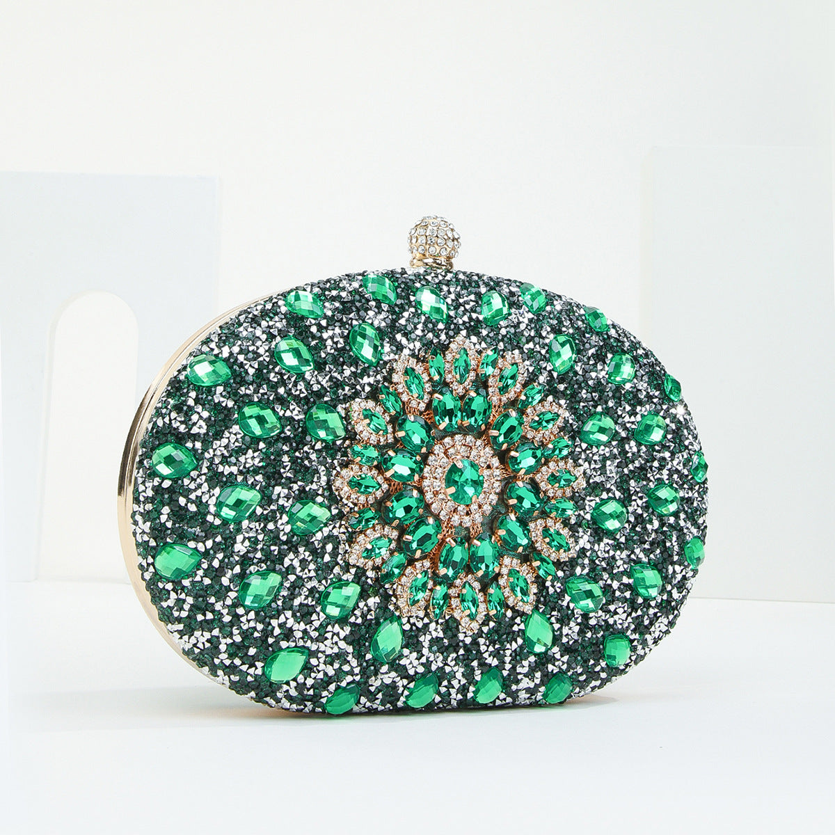 Women's Holding Dinner Full Rhinestone Diamond Sunflower Evening Bags