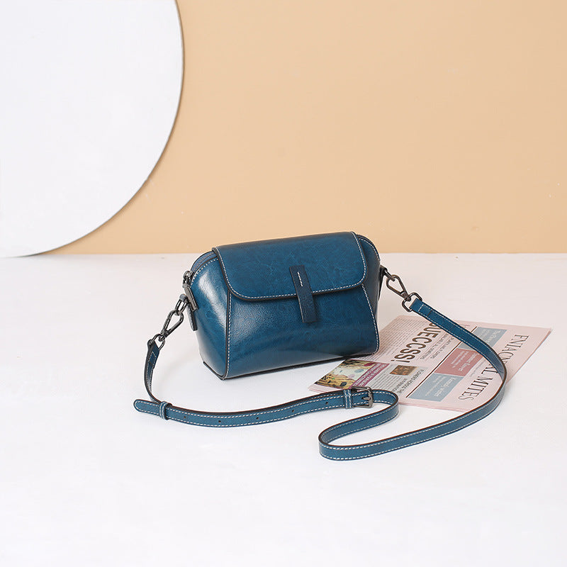 Women's Cowhide Fashionable Shell Niche Genuine Crossbody Bags