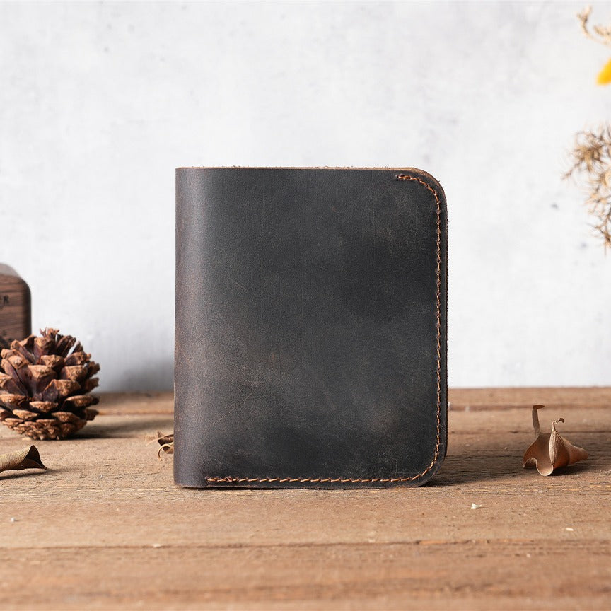 Women's & Men's & Leather Crazy Horse Handmade Retro Card Holder
