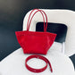 Women's Chinese Style Tip Leather Satin Large Shoulder Bags