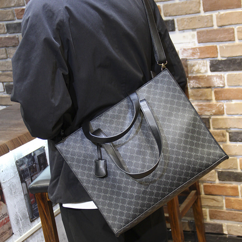 Men's Summer Plaid Daily Personalized File Men's Shoulder Bags