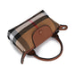 Women's Canvas Plaid Leather High Sense Fashion Shoulder Bags