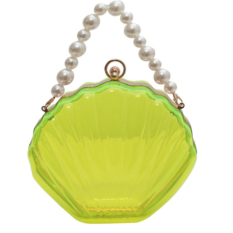 Beaded Clip Shell Pearl Chain Acrylic Shoulder Bags