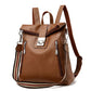 Women's Password Soft Leather Large Capacity Backpacks