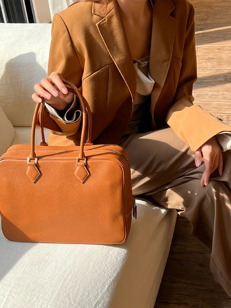 Women's First Layer Cowhide Leather Feather Retro Handbags