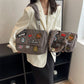 Women's Classic Style Large Capacity Fashion Badge Rhombus Crossbody Bags