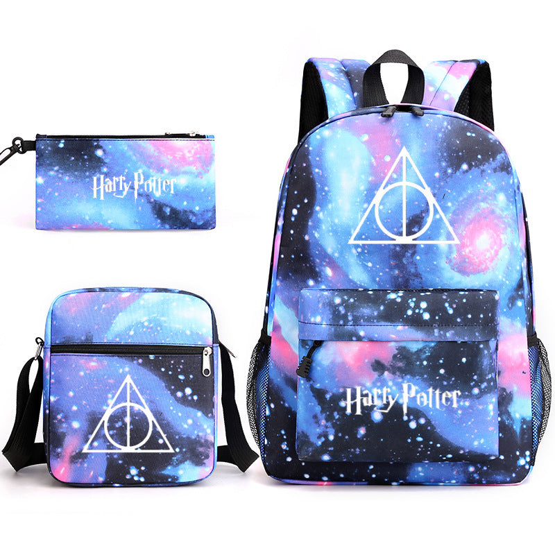 Graceful Harry Potter Pattern Pencil Three-piece Backpacks