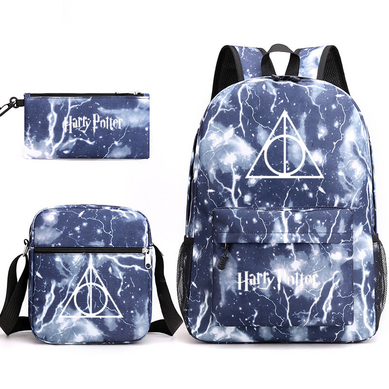 Graceful Harry Potter Pattern Pencil Three-piece Backpacks