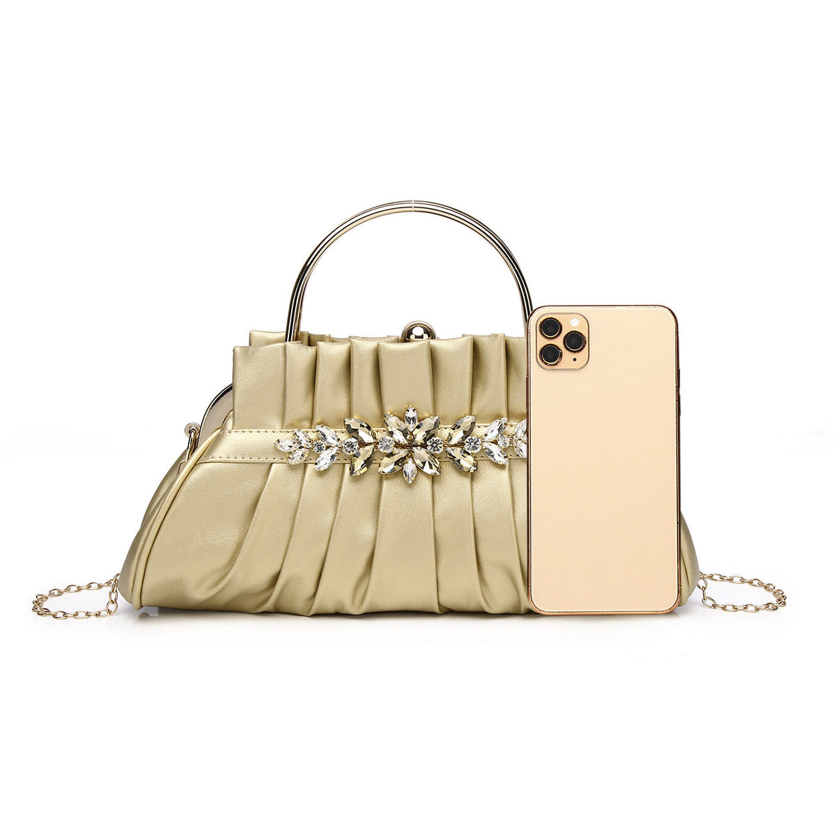Vintage High-grade Diamond Western Style Wrinkled Handbags