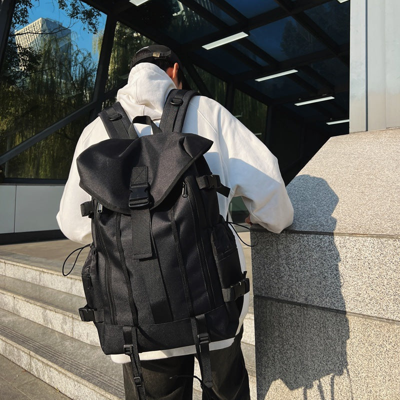 Women's & Men's & Solid Color Korean Versatile Junior High Large Backpacks