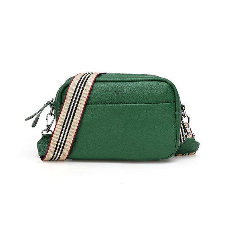 Women's Genuine Leather First Layer Cow Wide Strap Shoulder Bags