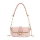 Women's Popular Pink Rhombus Chain Baguette Underarm Simple Crossbody Bags