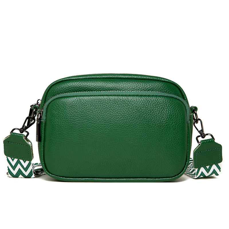 Women's Layer Cowhide Fashion Simple Litchi Pattern Shoulder Bags