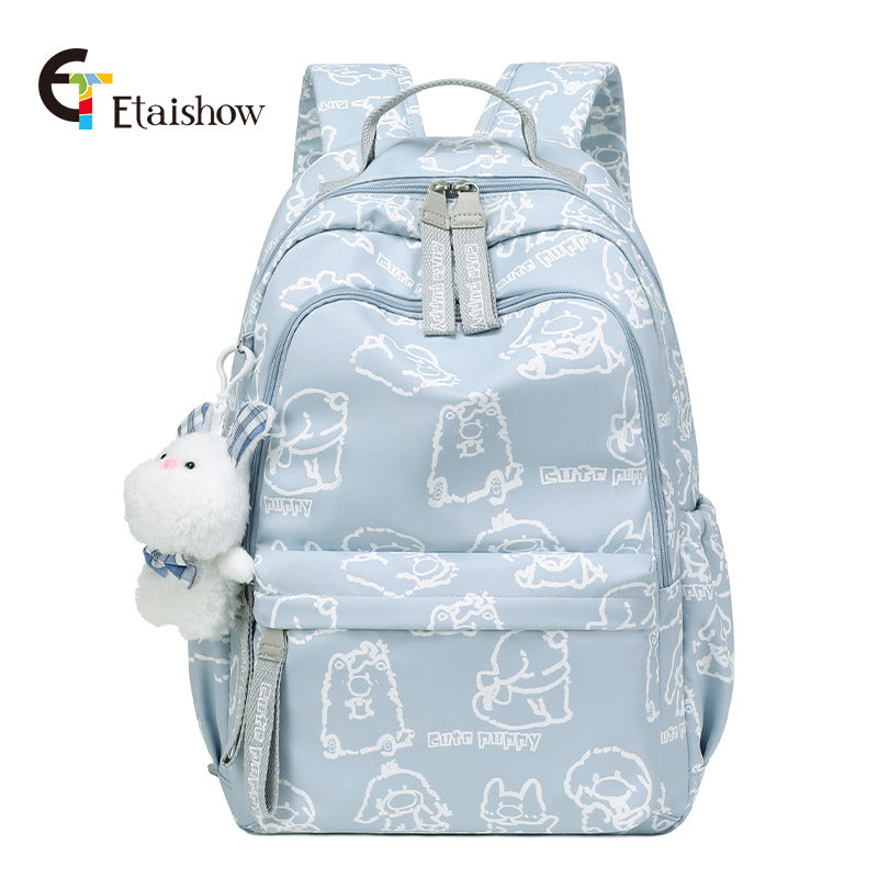 Women's For Junior Cute Cat Print Large Backpacks