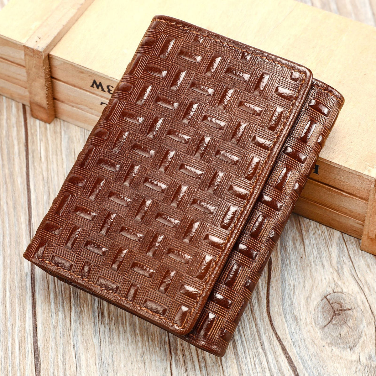 Men's American Gold Clip Swiping Multiple Slots Short Men's Wallets
